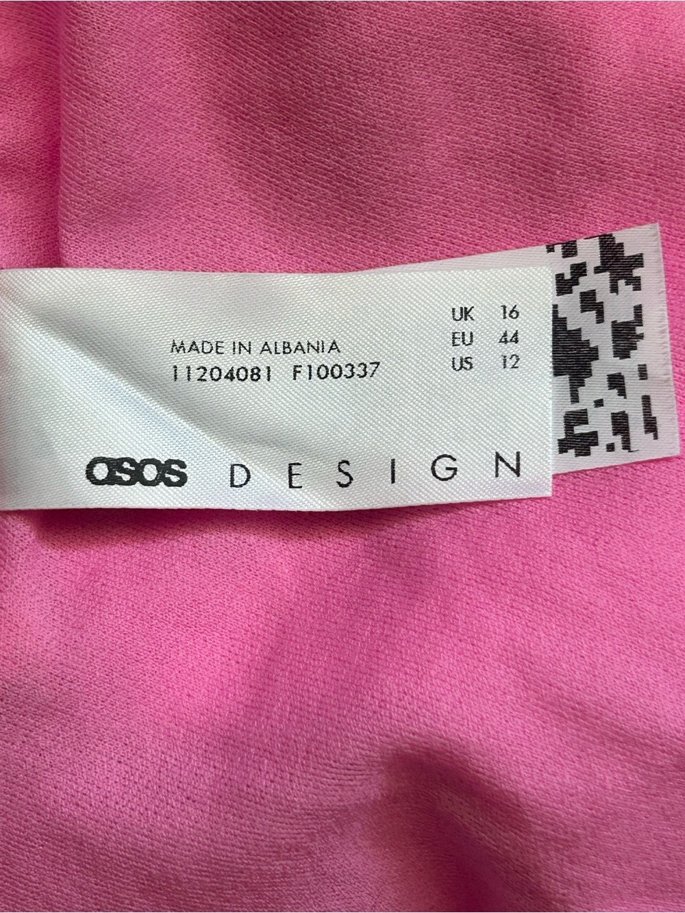 ASOS Design Pink High Leg Bikini Bottom Size 12 US Ribbed Swim Bottom - Picture 3 of 6